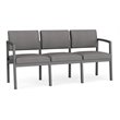 Lenox Steel Reception Waiting 3-Seat Sofa / Charcoal Steel / Light Gray