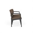 Lenox Steel Reception Waiting Room 3-Seat Sofa / Charcoal Steel / Brown