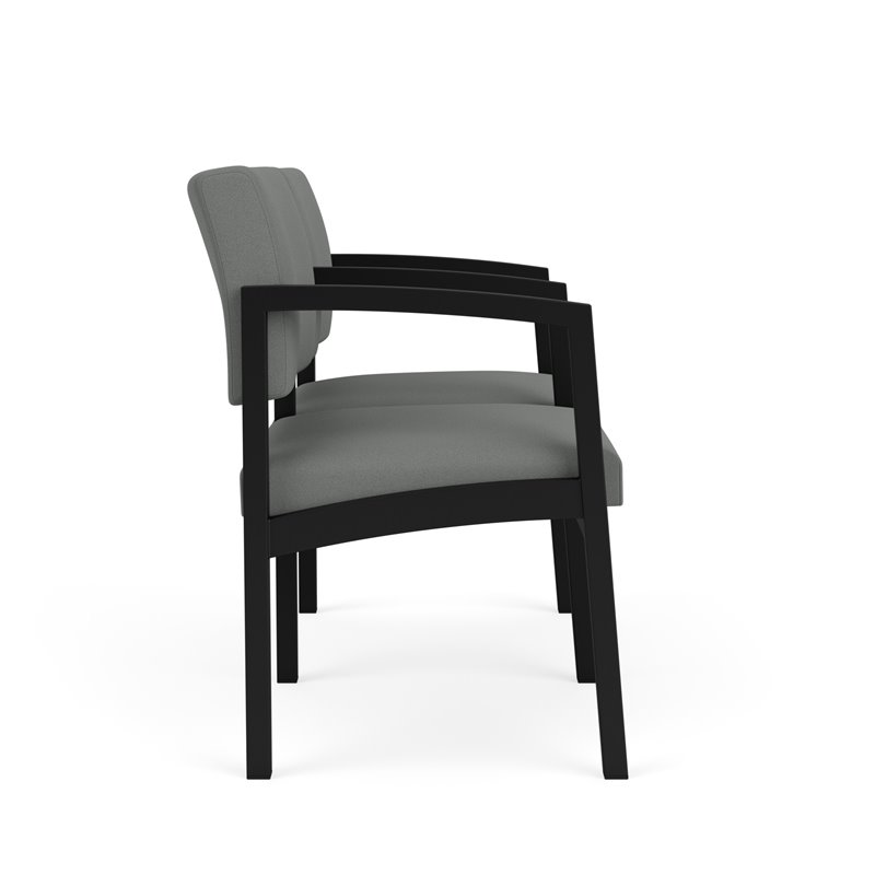 Lenox Steel Reception Waiting 2 Seats Chair / Black Steel / Light Gray