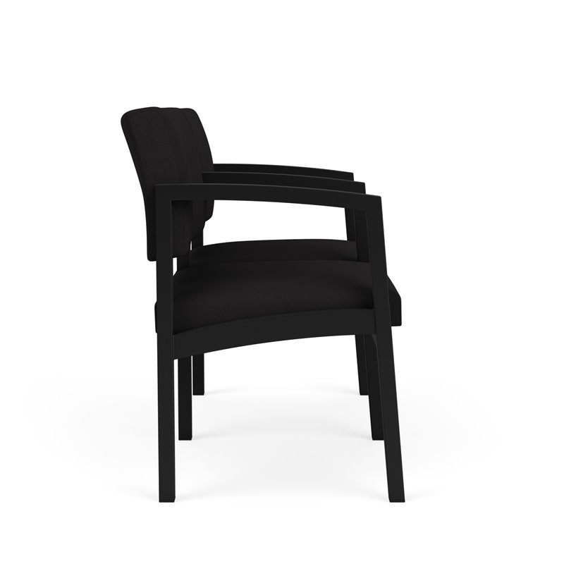 Lenox Steel Reception Waiting Room 2 Seats Chair / Black Steel / Black