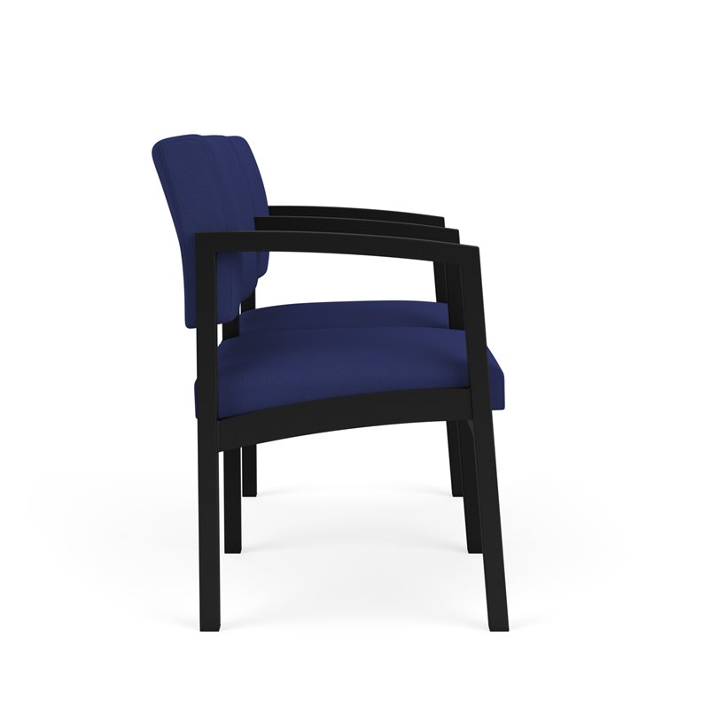 Lenox Steel Reception Waiting Room Healthcare 2 Seats Chair / Black Steel / Blue