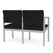 Lenox Steel Reception Waiting Room 2 Seats Chair / Silver Steel / Black