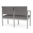 Lenox Steel Reception Waiting 2 Seats Chair / Silver Steel / Light Gray