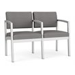 Lenox Steel Reception Waiting 2 Seats Chair / Silver Steel / Light Gray