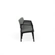 Lenox Steel Reception Waiting 4 Seats Chair / Black Steel / Light Gray