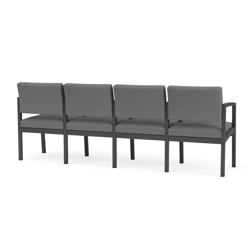 Lenox Steel Reception Waiting 4 Seats Chair / Charcoal Steel / Light Gray