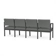 Lenox Steel Reception Waiting 4 Seats Chair / Charcoal Steel / Light Gray