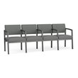 Lenox Steel Reception Waiting 4 Seats Chair / Charcoal Steel / Light Gray