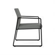 Gansett Reception Waiting Room Healthcare Guest Chair / Black Steel / Light Gray