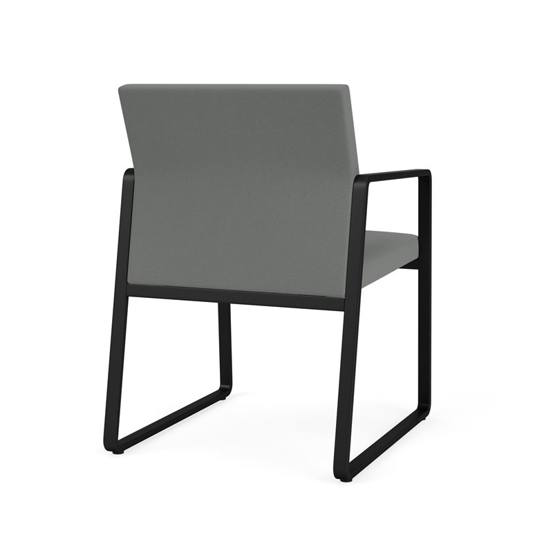 Gansett Reception Waiting Room Healthcare Guest Chair / Black Steel / Light Gray