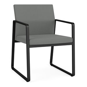 Gansett Reception Waiting Room Healthcare Guest Chair / Black Steel / Light Gray