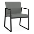 Gansett Reception Waiting Room Healthcare Guest Chair / Black Steel / Light Gray