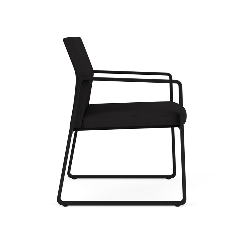 Gansett Reception Waiting Room Healthcare Guest Chair / Black Steel / Black