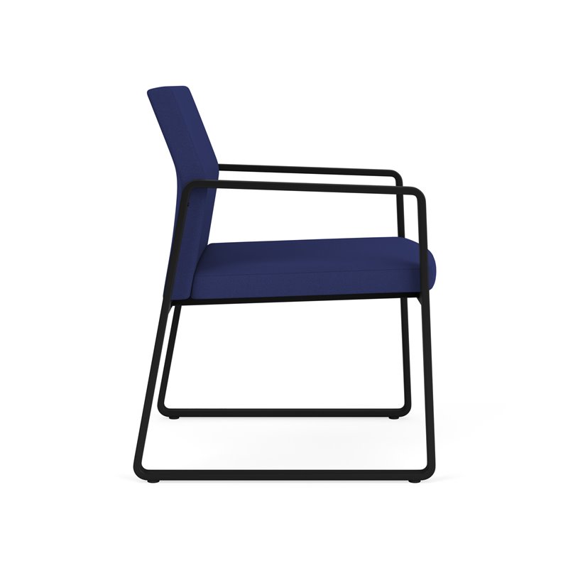 Gansett Reception Waiting Room Healthcare Guest Chair / Black Steel / Blue