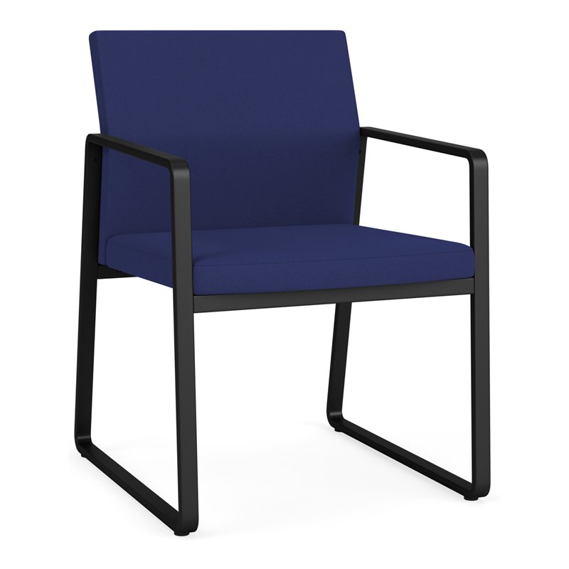 Gansett Reception Waiting Room Healthcare Guest Chair / Black Steel / Blue