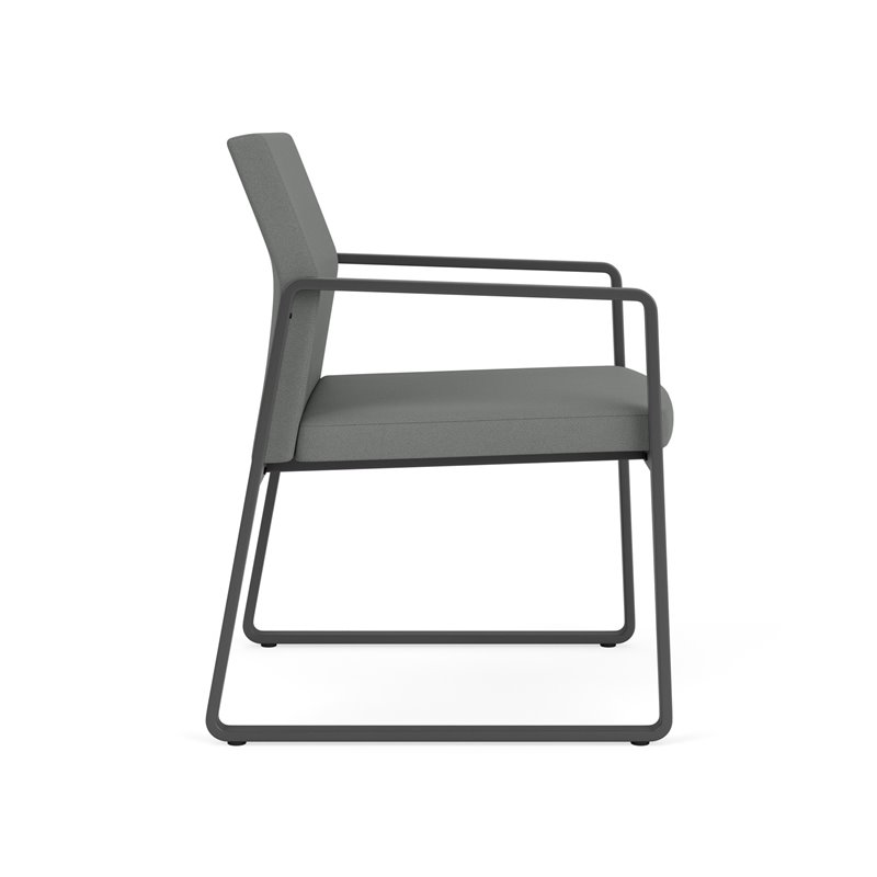 Gansett Reception Waiting Room Guest Chair / Charcoal Steel / Light Gray