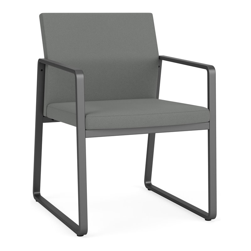 Gansett Reception Waiting Room Guest Chair / Charcoal Steel / Light Gray