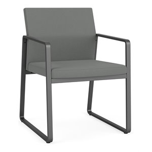 Gansett Reception Waiting Room Guest Chair / Charcoal Steel / Light Gray