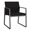 Gansett Reception Waiting Room Healthcare Guest Chair / Charcoal Steel / Black