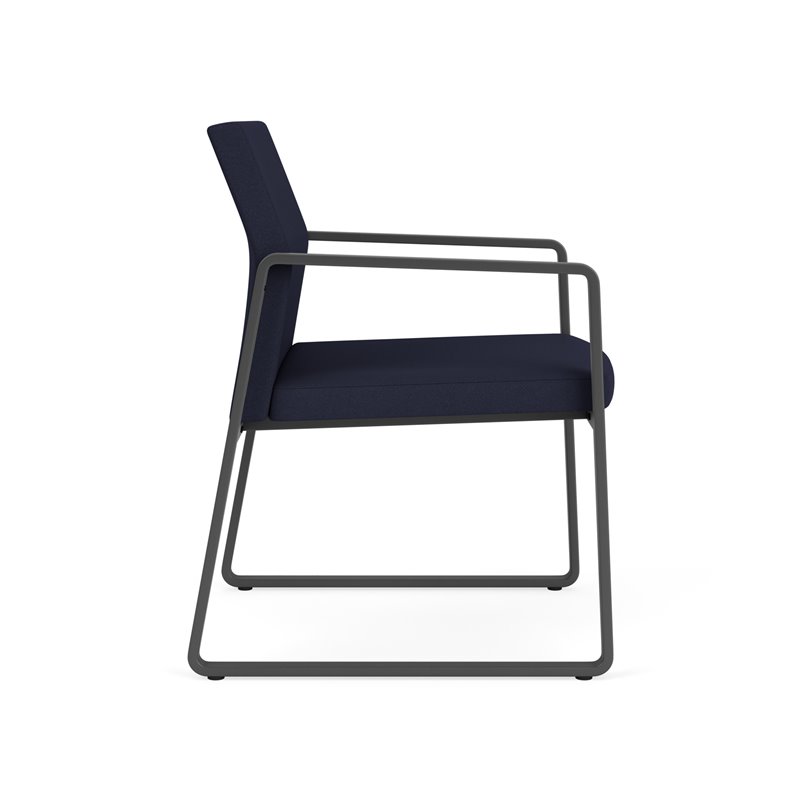 Gansett Reception Waiting Room Guest Chair / Charcoal Steel / Navy Blue