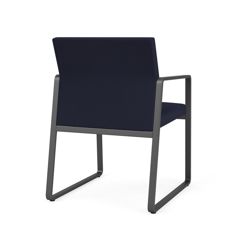 Gansett Reception Waiting Room Guest Chair / Charcoal Steel / Navy Blue