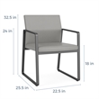 Gansett Reception Waiting Room Guest Chair / Charcoal Steel / Navy Blue