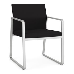 Gansett Reception Waiting Room Healthcare Guest Chair / Silver Steel / Black