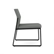 Gansett Reception Waiting Armless Guest Chair / Black Steel / Light Gray