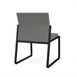 Gansett Reception Waiting Armless Guest Chair / Black Steel / Light Gray