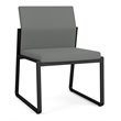 Gansett Reception Waiting Armless Guest Chair / Black Steel / Light Gray