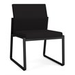 Gansett Reception Waiting Room Armless Guest Chair / Black Steel / Black