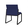 Gansett Reception Waiting Room Armless Guest Chair / Black Steel / Blue