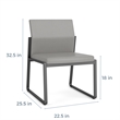Gansett Reception Waiting Room Armless Guest Chair / Black Steel / Blue