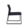 Gansett Reception Waiting Armless Guest Chair / Black Steel / Navy Blue