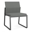 Gansett Reception Waiting Armless Guest Chair / Charcoal Steel / Light Gray