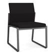 Gansett Reception Waiting Armless Guest Chair / Charcoal Steel / Black