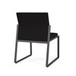 Gansett Reception Waiting Armless Guest Chair / Charcoal Steel / Black