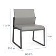 Gansett Reception Waiting Armless Guest Chair / Charcoal Steel / Black