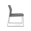 Gansett Reception Waiting Armless Guest Chair / Silver Steel / Light Gray