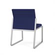 Gansett Reception Waiting Room Armless Guest Chair / Silver Steel / Blue