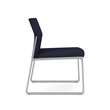 Gansett Reception Waiting Armless Guest Chair / Silver Steel / Navy Blue