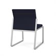 Gansett Reception Waiting Armless Guest Chair / Silver Steel / Navy Blue