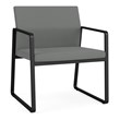 Gansett Reception Waiting Oversize Guest Chair / Black Steel / Light Gray