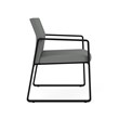 Gansett Reception Waiting Oversize Guest Chair / Black Steel / Light Gray