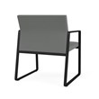 Gansett Reception Waiting Oversize Guest Chair / Black Steel / Light Gray
