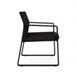 Gansett Reception Waiting Room Oversize Guest Chair / Black Steel / Black