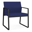Gansett Reception Waiting Room Oversize Guest Chair / Black Steel / Blue