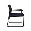 Gansett Reception Waiting Oversize Guest Chair / Black Steel / Navy Blue