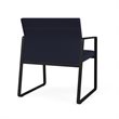 Gansett Reception Waiting Oversize Guest Chair / Black Steel / Navy Blue