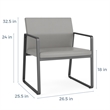 Gansett Reception Waiting Oversize Guest Chair / Black Steel / Navy Blue